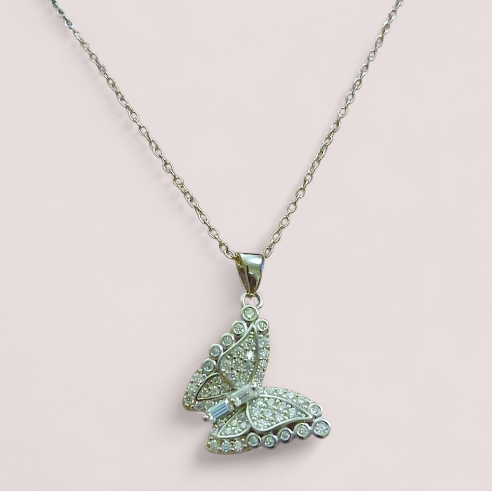 925 Moissanite Butterfly Necklace